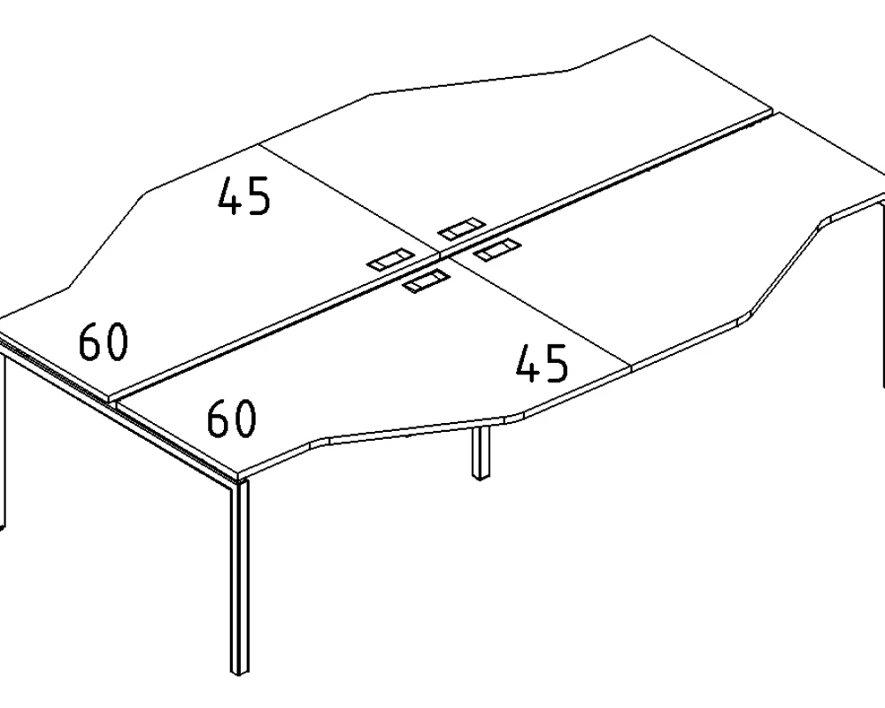 Рабочая станция опоры DUE столы (4х140) Техно A4.PRO