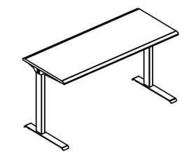 Стол письменный 160 на каркасе МL 2 скоса Alta ML images