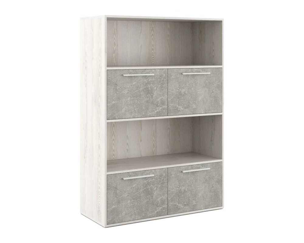 Шкаф высокий с горизонтальной нишей B-tone Сосна/Бетон светлый