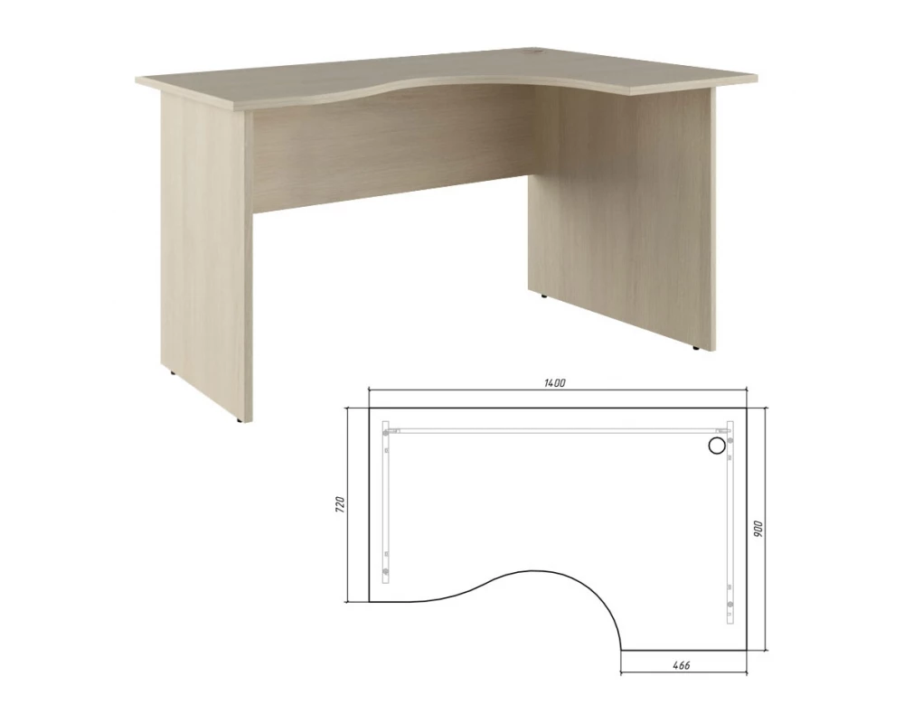 Стол эргономичный правый 72 140 Trend Дуб феррара