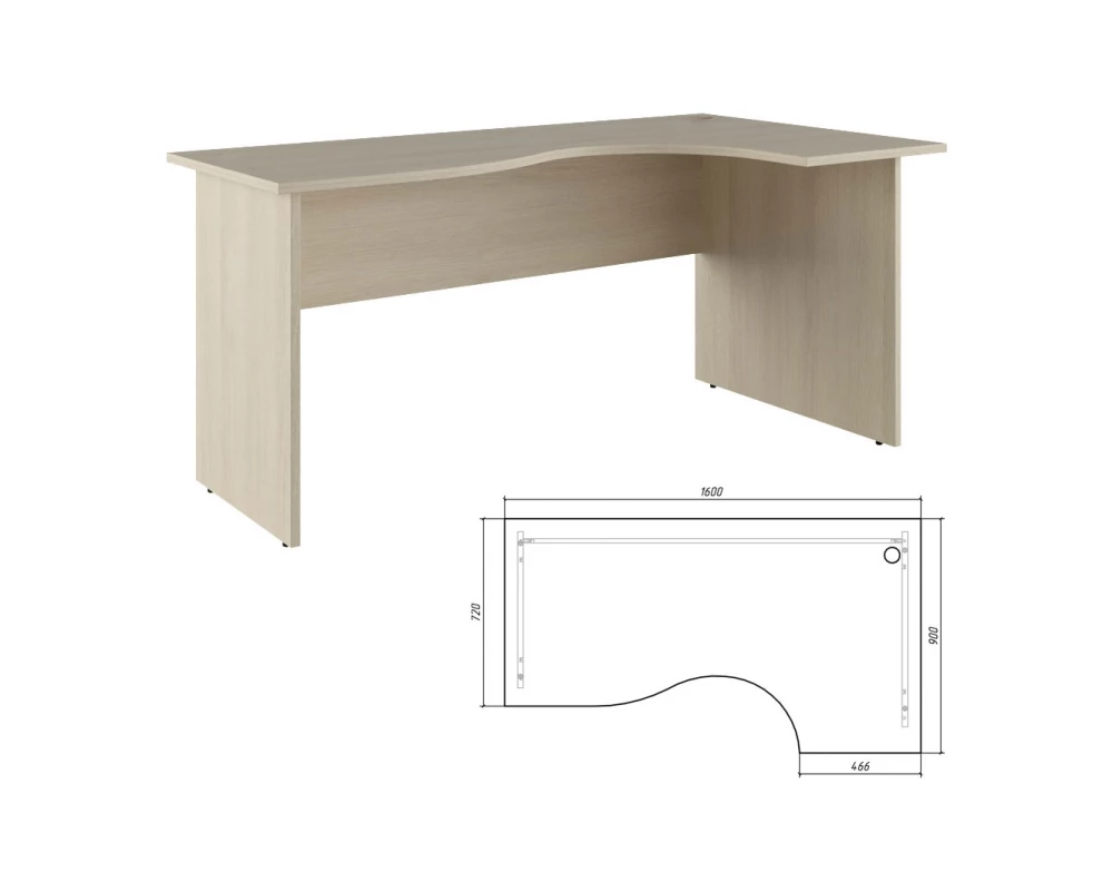 Стол эргономичный правый 72 160 Trend Дуб феррара