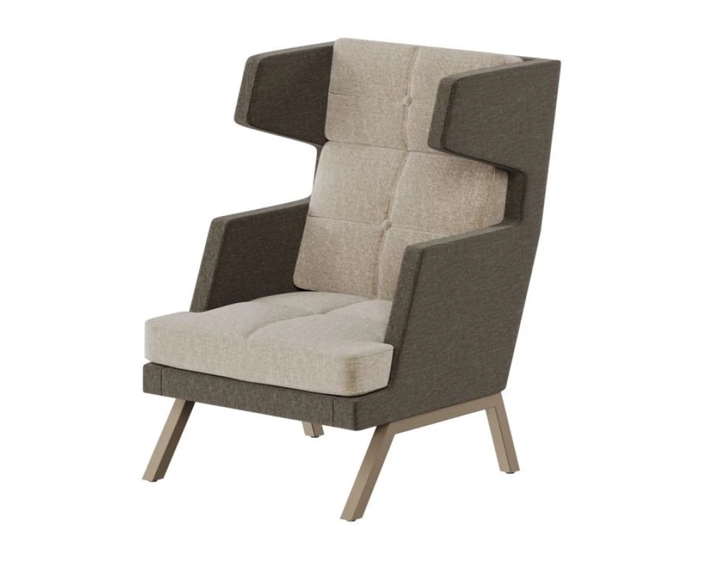 Кресло высокое с декором из пуговиц Aldo