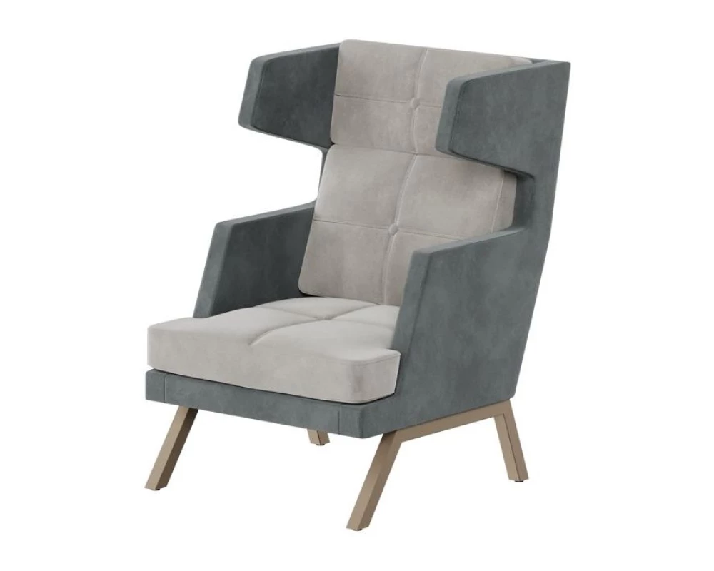 Кресло высокое с декором из пуговиц Aldo