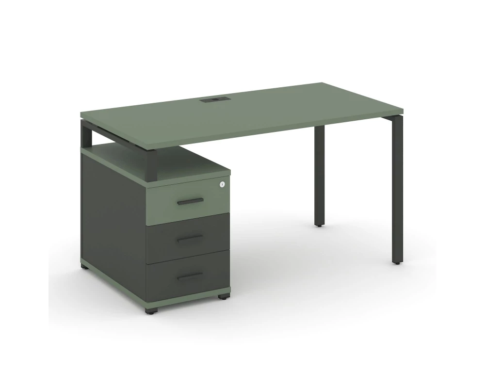 Стол письменный с 1 опорной тумбой CN.SP-303 W 1380/1746x720x750 Concept