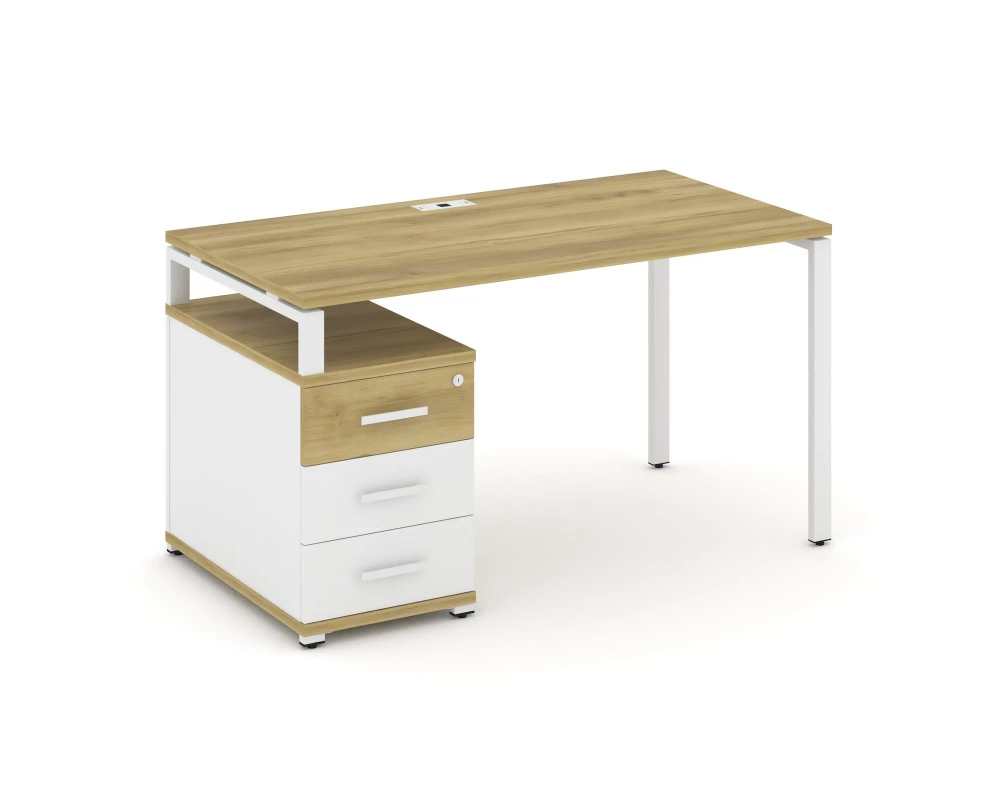 Стол письменный с 1 опорной тумбой CN.SP-303 W 1380/1746x720x750 Concept