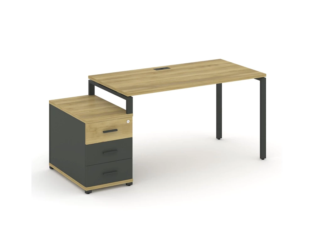 Стол письменный с 1 опорной тумбой CN.SP-303 W 1380/1746x720x750 Concept