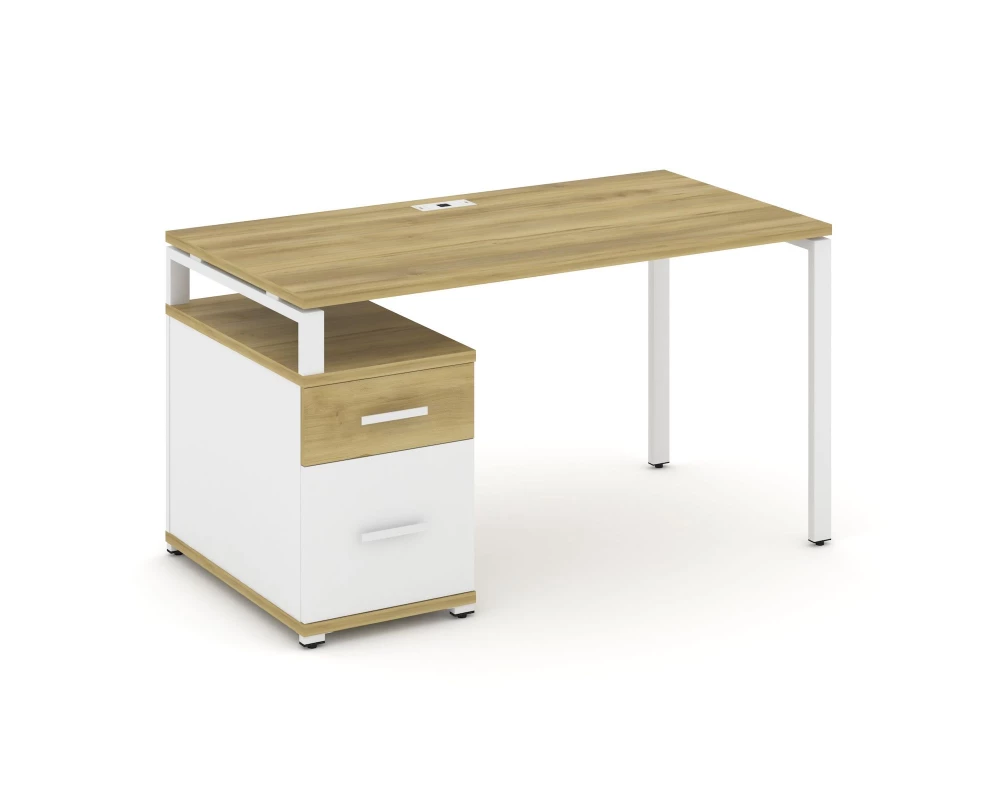 Стол письменный с 1 опорной тумбой CN.SP-307 W 1380/1746x720x750 Concept