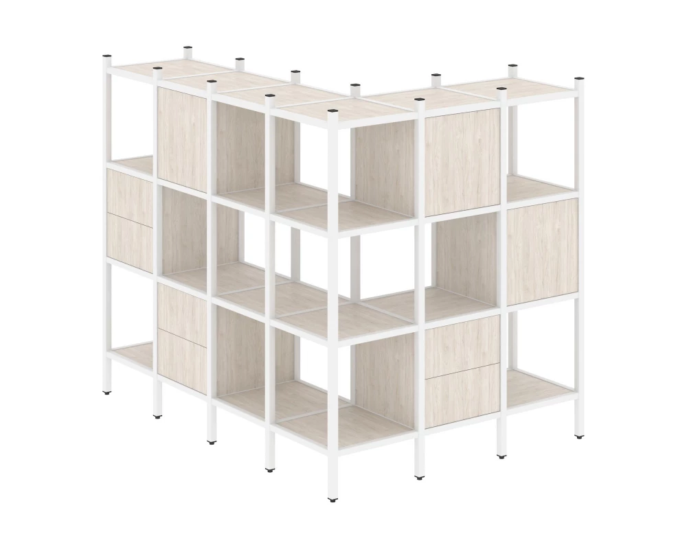 Угловой внешний стеллаж наборный L-52 1694x1278x1458 Loft