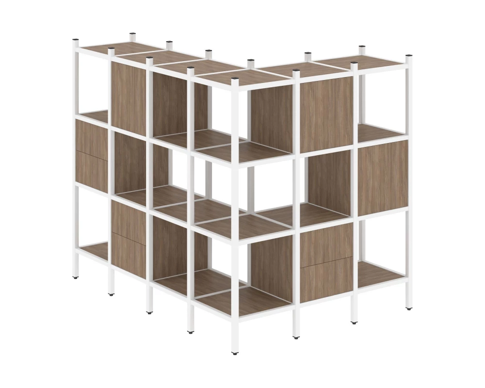 Угловой внешний стеллаж наборный L-52 1694x1278x1458 Loft