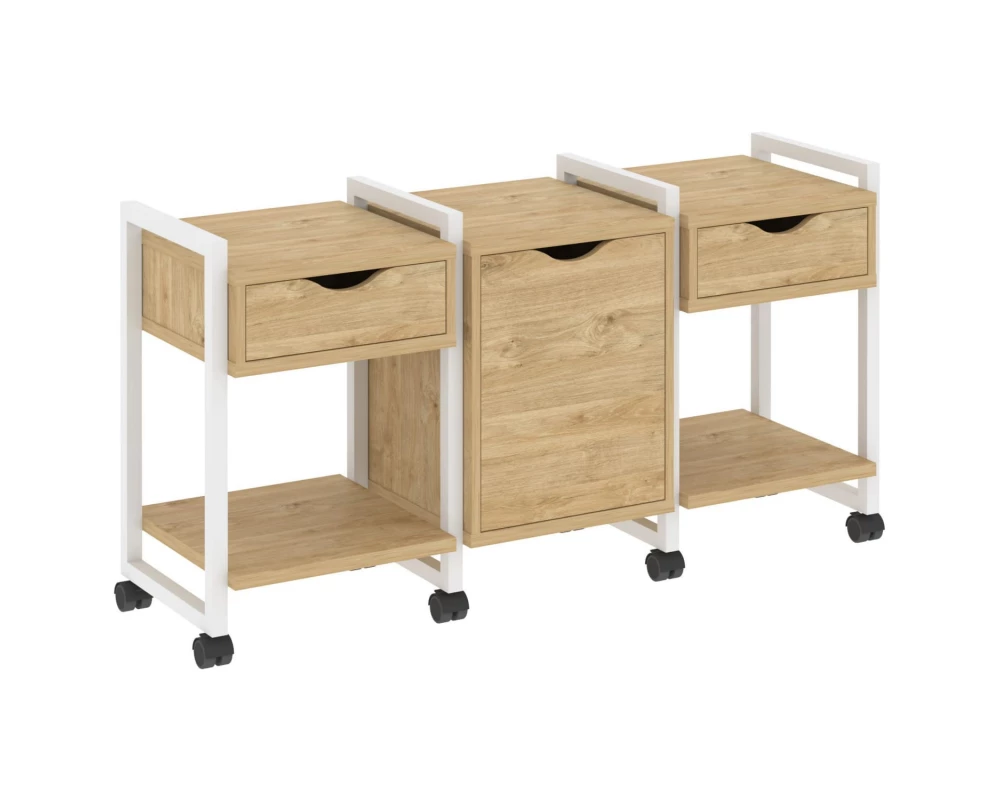 Тумба на колесных опорах наборная. Вариант №6 1440х460х767 Loft