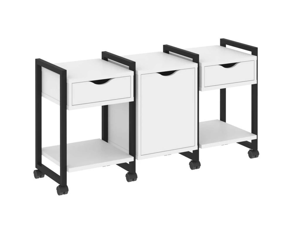 Тумба на колесных опорах наборная. Вариант №6 1440х460х767 Loft