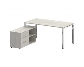 Стол рабочий руководителя с опорной тумбой левый 1700x1620x750 Metal System Direct images