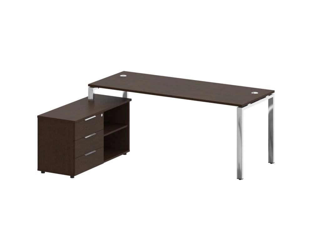 Стол рабочий руководителя с опорной тумбой левый 1900x1520x750 Metal System Direct