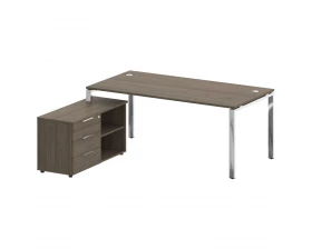Стол рабочий руководителя с опорной тумбой левый 1900x1720x750 Metal System Direct images