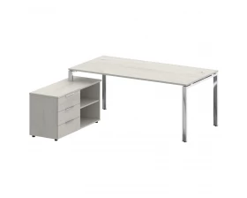 Стол рабочий руководителя с опорной тумбой левый 1900x1720x750 Metal System Direct images