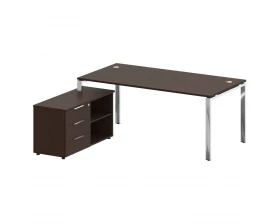 Стол рабочий руководителя с опорной тумбой левый 1900x1720x750 Metal System Direct images