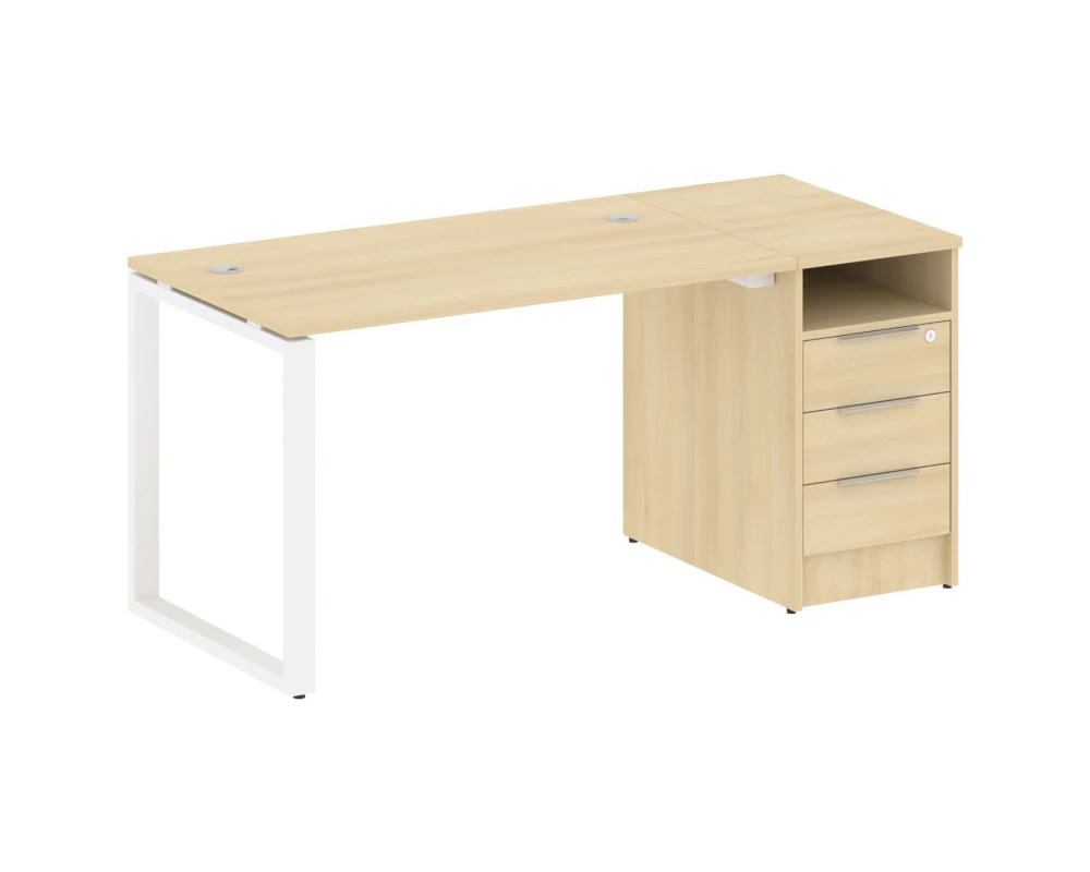 Рабочая станция на О-образном м/к с опорной тумбой 161,2x72x75 Metal System