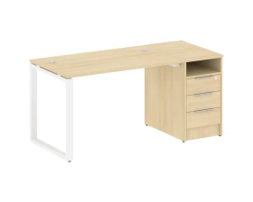 Рабочая станция на О-образном м/к с опорной тумбой 161,2x72x75 Metal System images