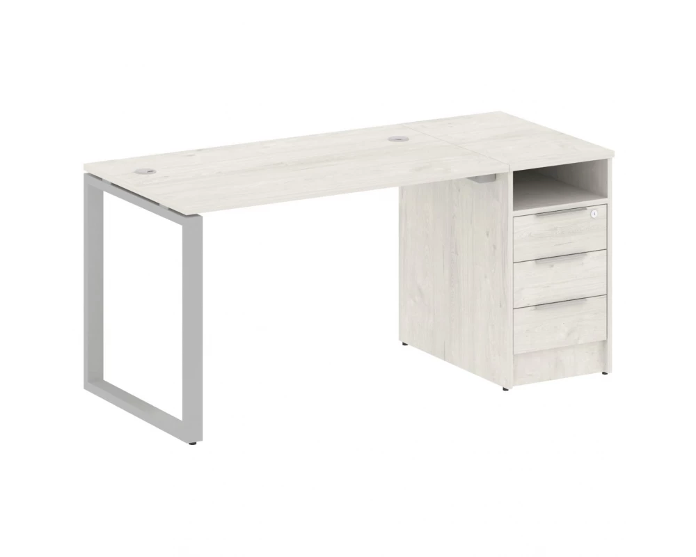 Рабочая станция на О-образном м/к с опорной тумбой 161,2x72x75 Metal System