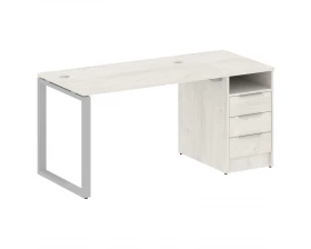 Рабочая станция на О-образном м/к с опорной тумбой 161,2x72x75 Metal System images