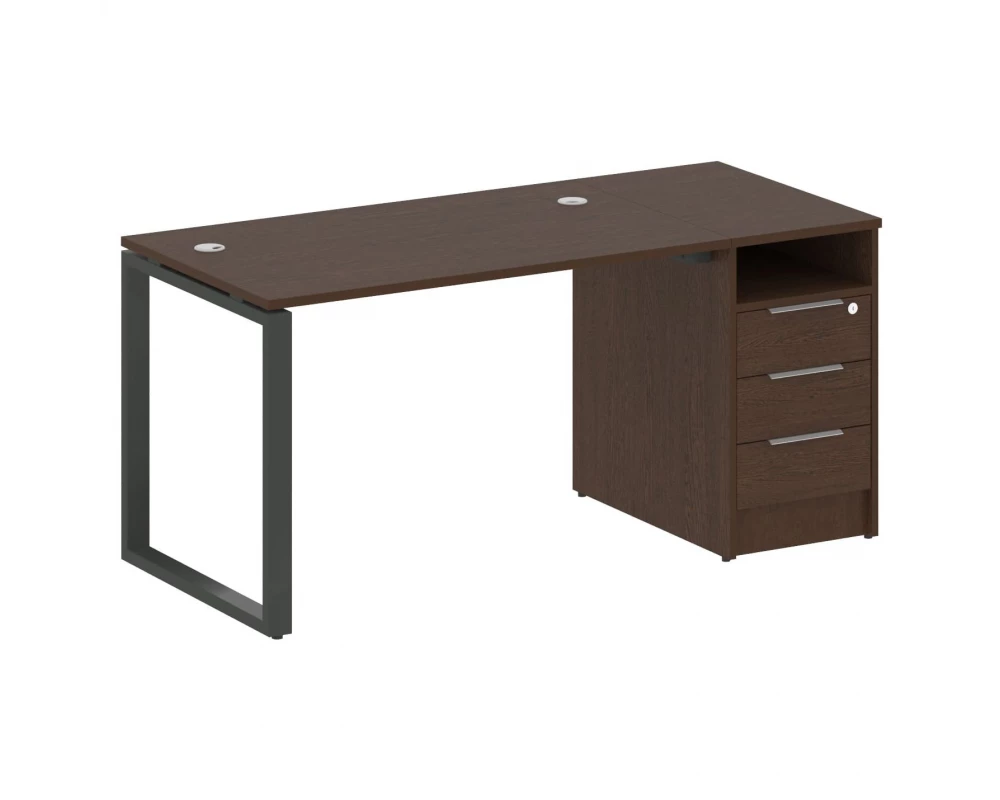 Рабочая станция на О-образном м/к с опорной тумбой 161,2x72x75 Metal System