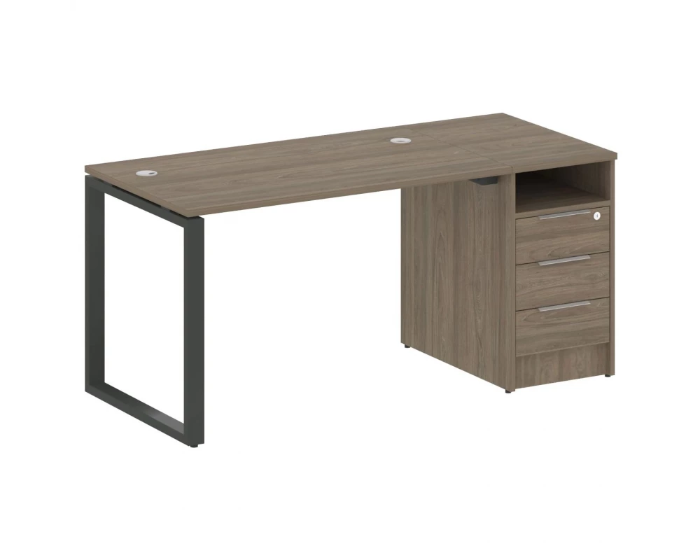 Рабочая станция на О-образном м/к с опорной тумбой 161,2x72x75 Metal System