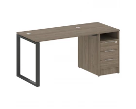 Рабочая станция на О-образном м/к с опорной тумбой 161,2x72x75 Metal System images