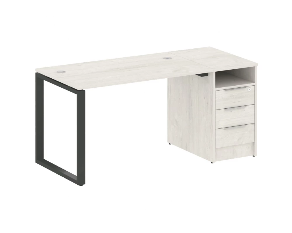 Рабочая станция на О-образном м/к с опорной тумбой 161,2x72x75 Metal System