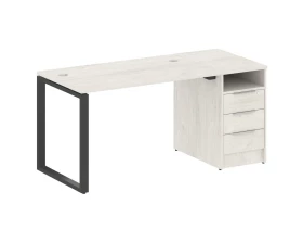 Рабочая станция на О-образном м/к с опорной тумбой 161,2x72x75 Metal System images