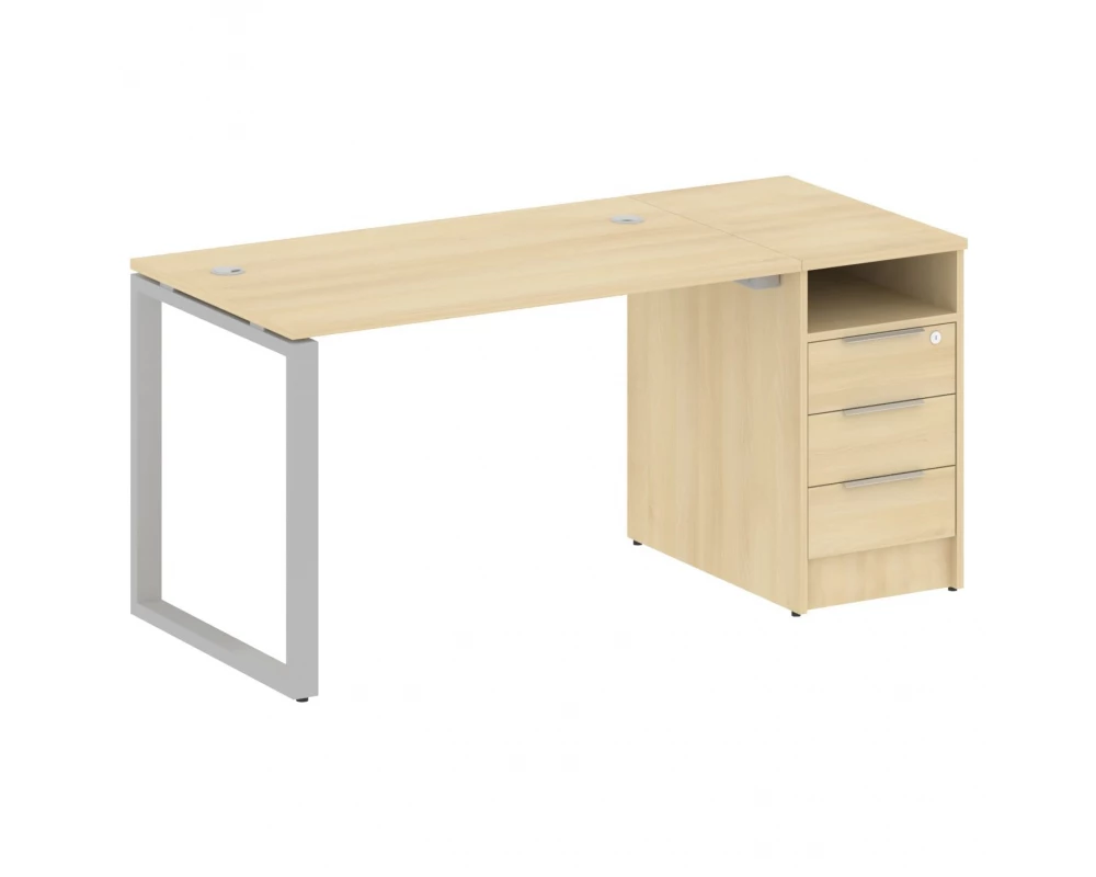Рабочая станция на О-образном м/к с опорной тумбой 161,2x72x75 Metal System