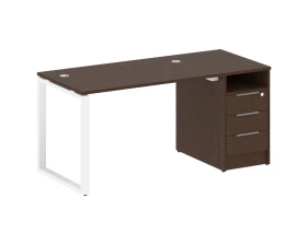 Рабочая станция на О-образном м/к с опорной тумбой 161,2x72x75 Metal System images