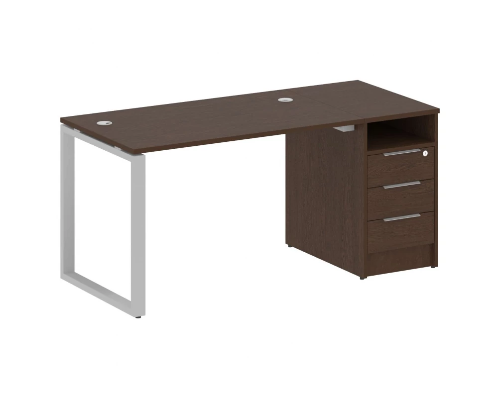 Рабочая станция на О-образном м/к с опорной тумбой 161,2x72x75 Metal System