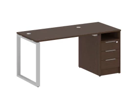 Рабочая станция на О-образном м/к с опорной тумбой 161,2x72x75 Metal System images