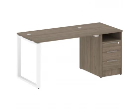 Рабочая станция на О-образном м/к с опорной тумбой 161,2x72x75 Metal System images