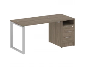 Рабочая станция на О-образном м/к с опорной тумбой 161,2x72x75 Metal System images