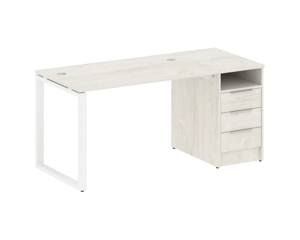 Рабочая станция на О-образном м/к с опорной тумбой 161,2x72x75 Metal System