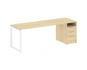 Рабочая станция на О-образном м/к с опорной тумбой 221,2x72x75 Metal System images