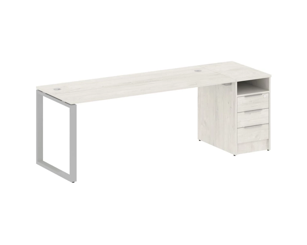 Рабочая станция на О-образном м/к с опорной тумбой 221,2x72x75 Metal System