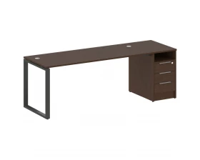 Рабочая станция на О-образном м/к с опорной тумбой 221,2x72x75 Metal System images