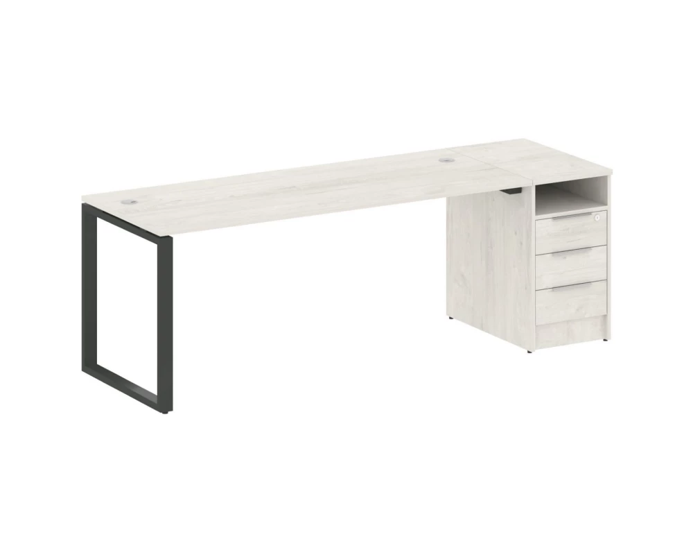 Рабочая станция на О-образном м/к с опорной тумбой 221,2x72x75 Metal System