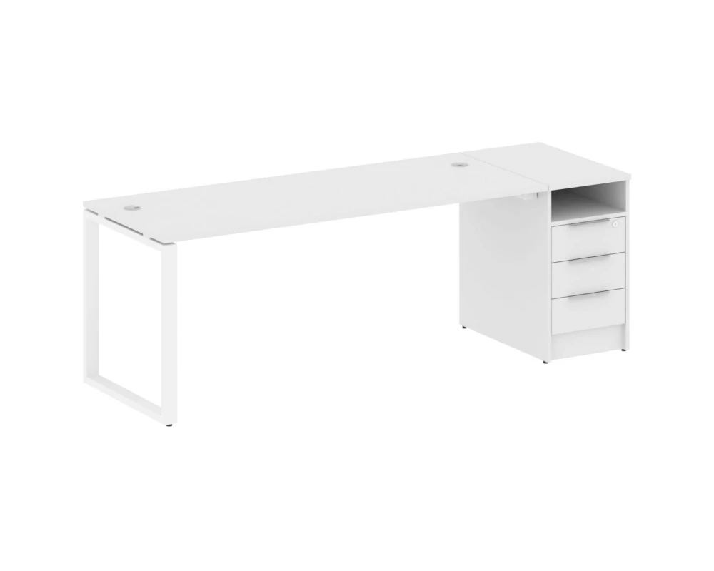 Рабочая станция на О-образном м/к с опорной тумбой 221,2x72x75 Metal System