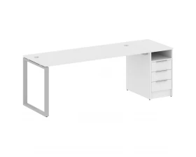 Рабочая станция на О-образном м/к с опорной тумбой 221,2x72x75 Metal System images