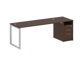 Рабочая станция на О-образном м/к с опорной тумбой 221,2x72x75 Metal System images