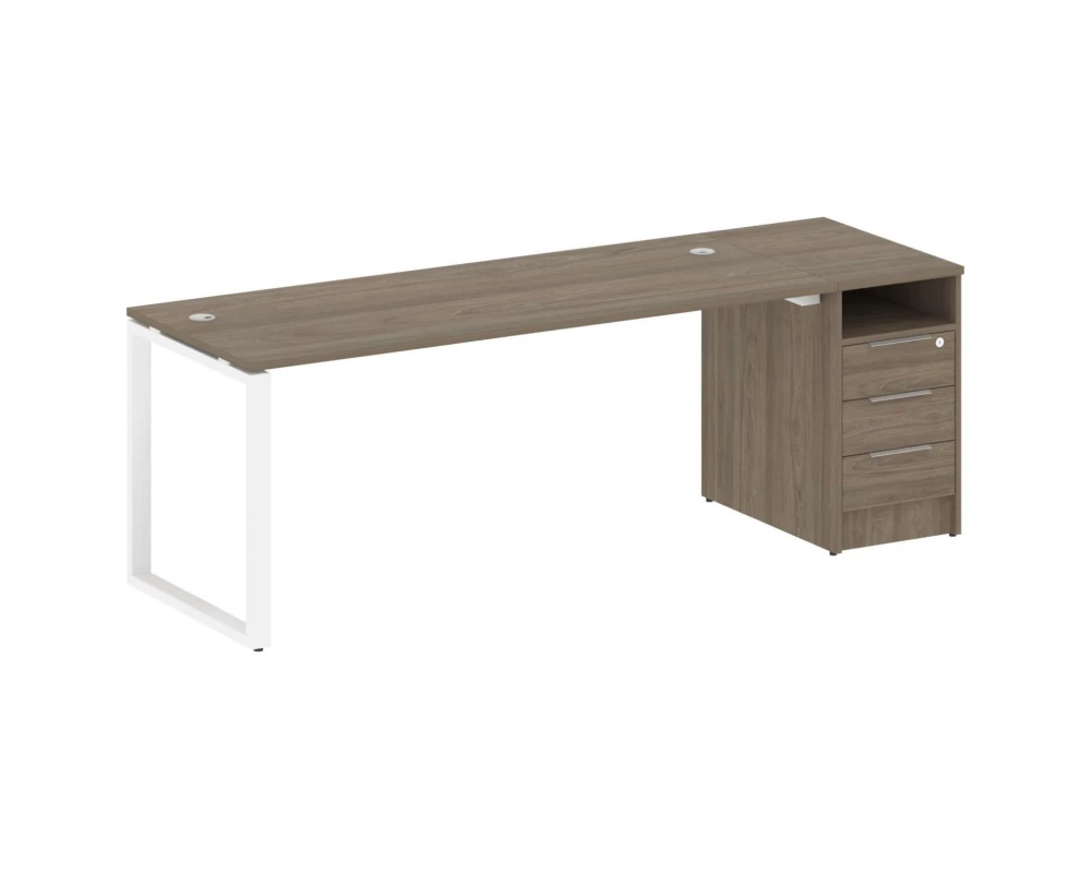 Рабочая станция на О-образном м/к с опорной тумбой 221,2x72x75 Metal System