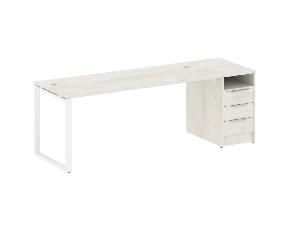 Рабочая станция на О-образном м/к с опорной тумбой 221,2x72x75 Metal System