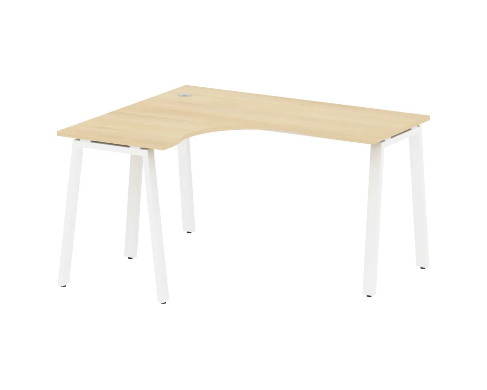 Стол криволинейный левый на А-образном м/к 140x120x75 Metal System