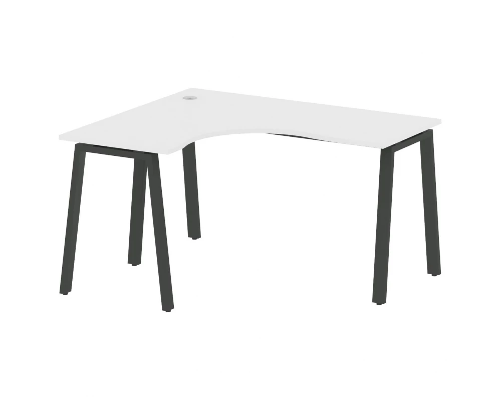 Стол криволинейный левый на А-образном м/к 140x120x75 Metal System
