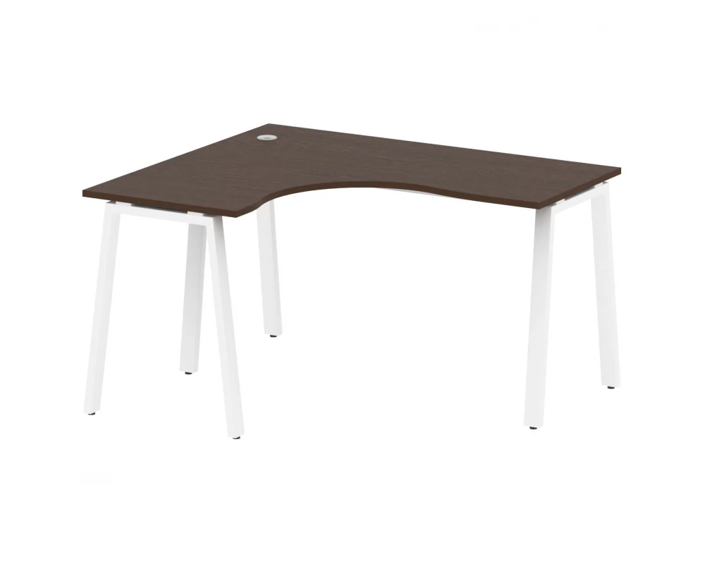 Стол криволинейный левый на А-образном м/к 140x120x75 Metal System