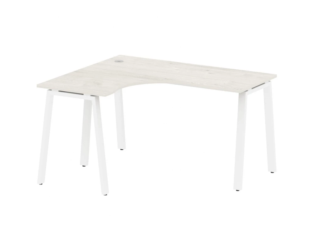 Стол криволинейный левый на А-образном м/к 140x120x75 Metal System