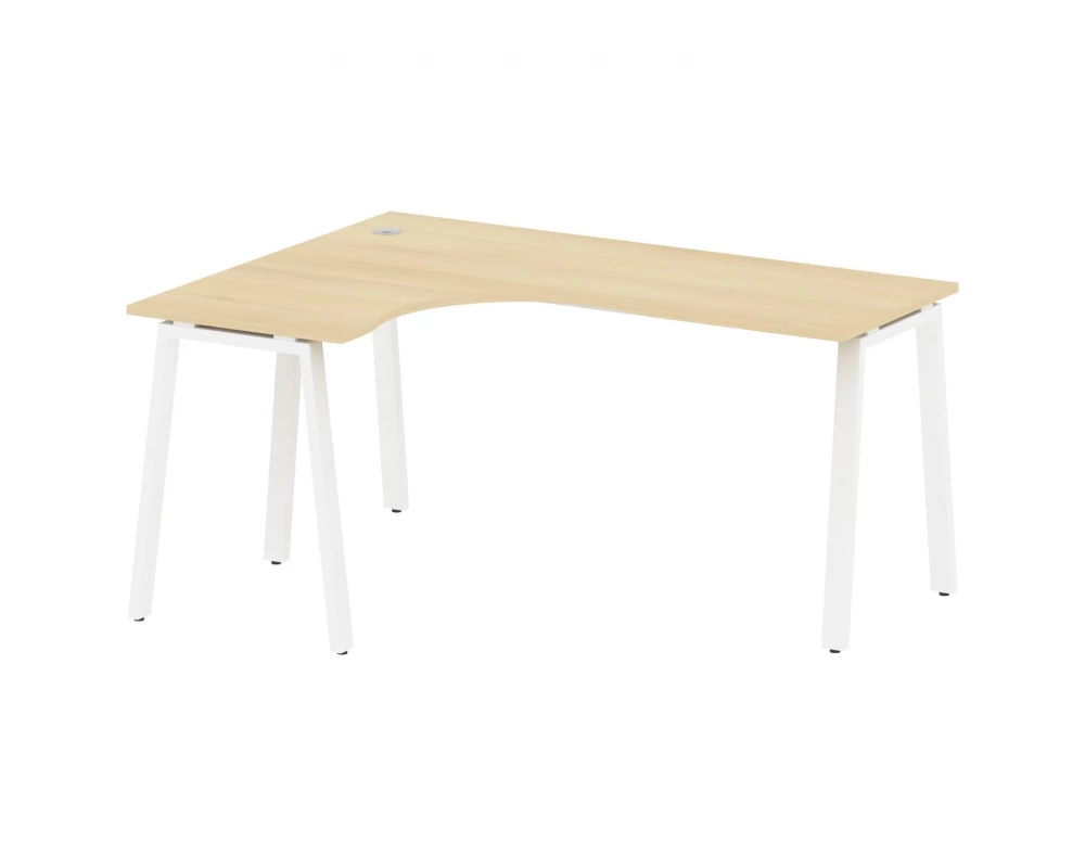 Стол криволинейный левый на А-образном м/к 160x120x75 Metal System